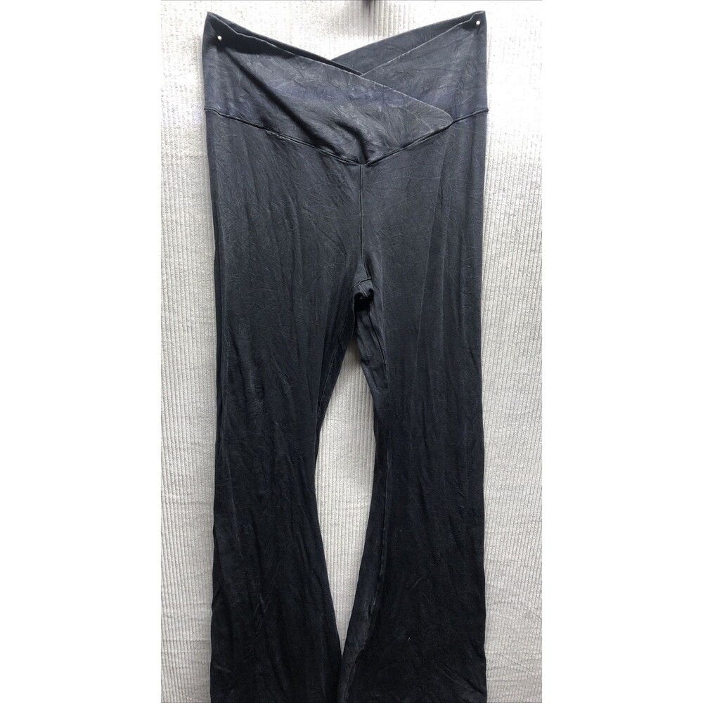 Offline by Aerie Leggings L Smoke Black Flare Tulip Waist Athletic Workout